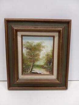 Signed Oil Forest Landscape Painting
