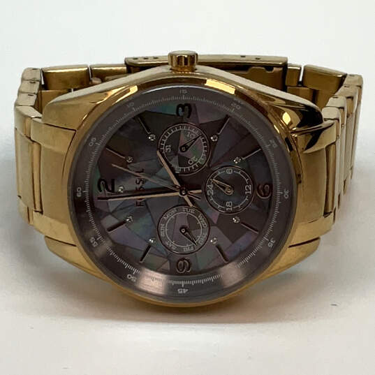 Designer Fossil BQ-1681 Gold-Tone Stainless Steel Round Analog Wristwatch image number 3