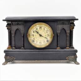 Vintage F.S. Sessions Mantle Clock Wood Works