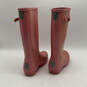 Womens Shiver Pink Mid-Calf Round Toe Buckle Tall Rain Boots Size 22 image number 2