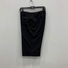 Oscar De La Renta Mens Black Flat Front Bottom Slit Dress Bermuda Shorts Size 8