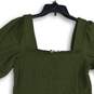 NWT Nine West Womens Green Short Sleeve Smocked Pullover Mini Dress Size L image number 3