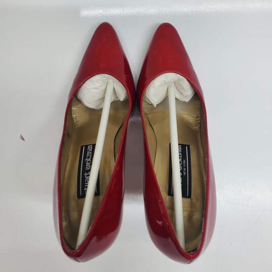 Vintage Stuart Weitzman Red Quasar Patent Leather Stiletto Heels Women's 5.5 image number 7