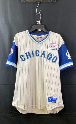 Ebbets Field Flannels Mens Blue White Chicago American Giants MLB Jersey Size L