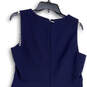 Womens Blue Sleeveless Ruffled V-Neck Knee Length A-Line Dress Size 10 image number 4