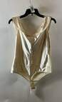 Express Womens Gold Satin Off The Shoulder Thong One-Piece Bodysuit Size Medium image number 2