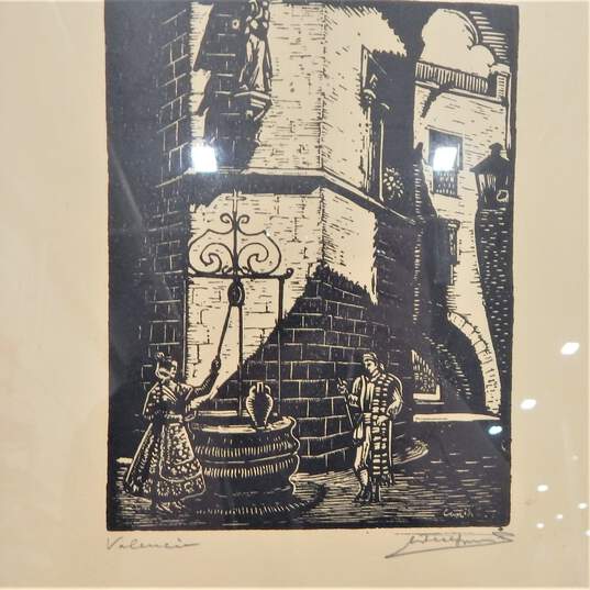Vintage Juan Castells Marti Lithograph Print Framed & Signed image number 3