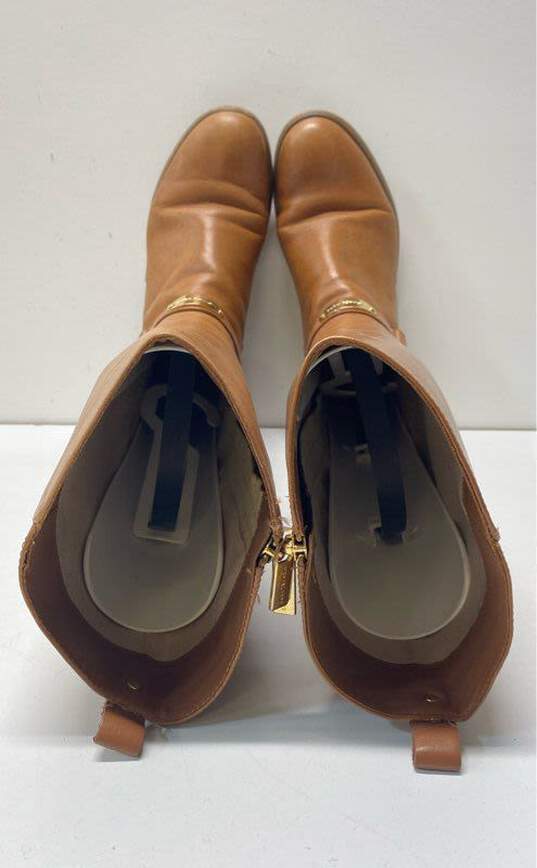 Michael Kors Leather Arley Riding Boots Luggage 7 image number 6