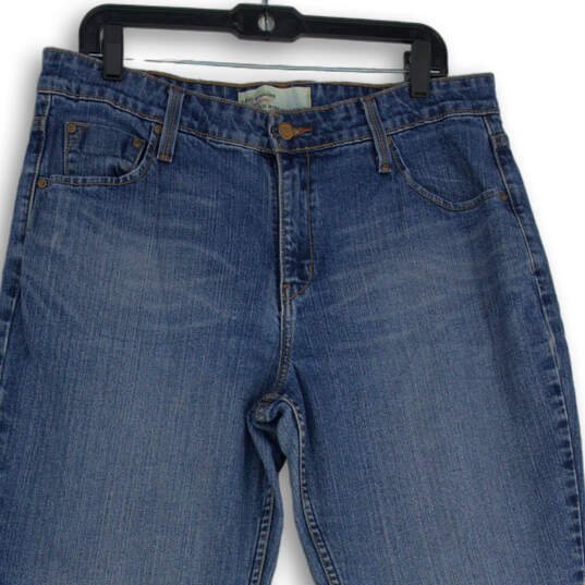 Womens Blue Denim Medium Wash 5-Pocket Design Straight Leg Jeans Size 14M image number 3