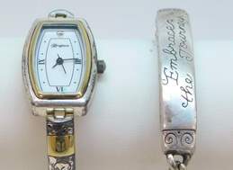 Brighton Venezia Scrolled Silver & Gold Tone Watch & Embrace The Journey Bar Bracelet 69.9g alternative image