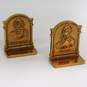 Vintage Brass Looking Bookends DICKENS & SHAKESPEARE image number 1