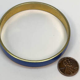 Designer J. Crew Gold-Tone Blue Enamel Round Shape Classic Bangle Bracelet alternative image