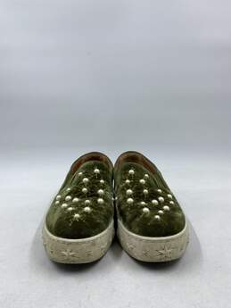 Authentic Aquazzura Green Faux Pearl Accents Velvet Sneakers W 7 alternative image