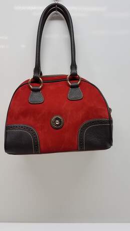 Dooney & Bourke Red Suede Satchel Handbag