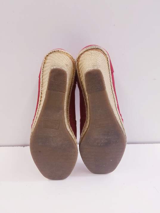 TOMS Classic Red Canvas Wedge Heels Shoes Size 10 M image number 6