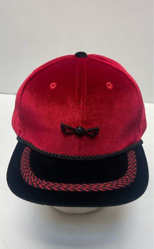 Street Level Clothing Red Velour Golf Snapback Hat Cap image number 1
