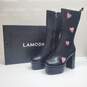 LAMODA Believe That Platform Boots in Black Leather Women's Size 8 image number 1