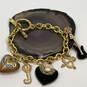Designer Juicy Couture Gold-Tone Link Chain Multiple Charm Bracelet image number 3