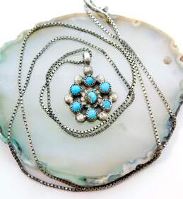 VNTG 925 Turquoise Bead Unsigned Southwestern Style Jewelry alternative image