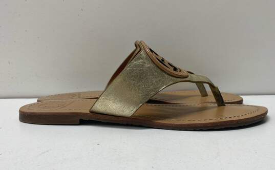 Tory Burch Louisa Leather Thong Sandals Beige 7 image number 2