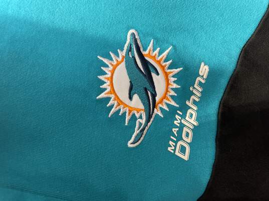 Buy the Mens Multicolor Miami Dolphins Long Sleeve Collared Polo Shirt Size  Large