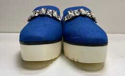 Karl Lagerfeld Bri Blue Canvas Platform Slip On Shoes Size 9 M alternative image