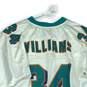 NFL Reebok Mens White Aqua Dolphins Jersey #34 Williams Size L image number 4