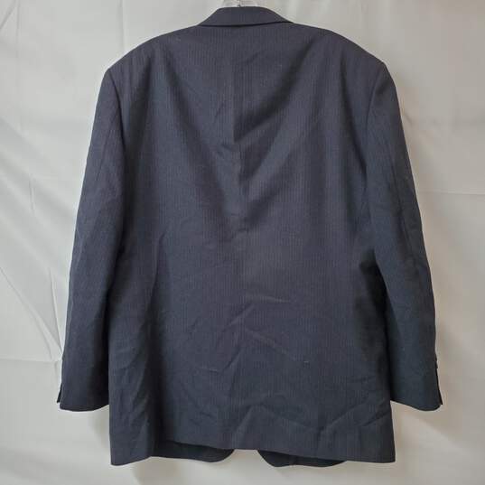 Authenticated Oscar De La Renta Men's Black Wool Pinstriped 2PC Suit Set 44R W38 image number 3