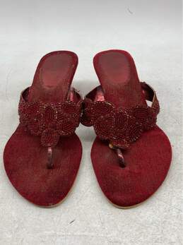 Women's Mochi Red Beaded Sandals– Elegant Design, Perfect for Any Occasion