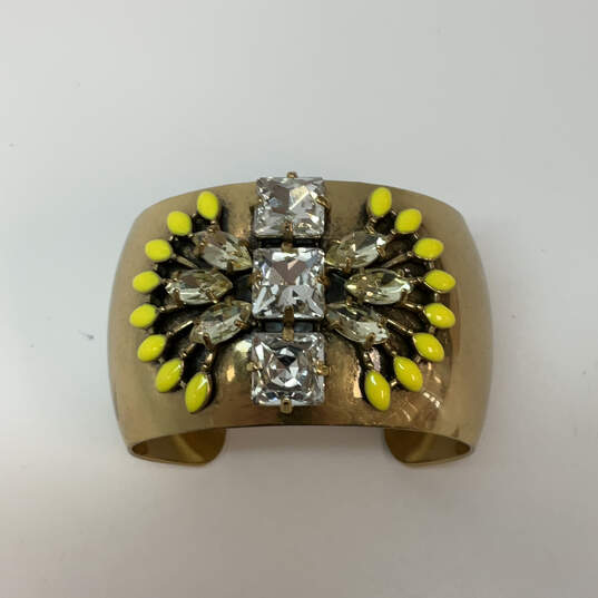 Designer Stella & Dot Gold-Tone Norah Rhinestone Modern Cuff Bracelet image number 3