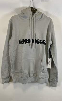 NWT Superscore Unisex Adult Gray Cotton Long Sleeve Pullover Hoodie Size Large
