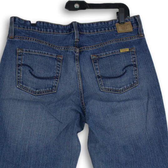 Womens Blue Denim Medium Wash 5-Pocket Design Straight Leg Jeans Size 14M image number 4