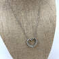 Designer Swarovski Silver-Tone Crystals Open Heart Shape Pendant Necklace image number 1