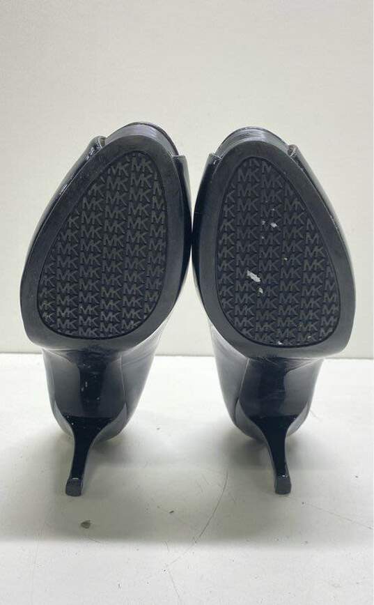 Michael Kors Black Patent Leather Peep Toe Pump Heels Shoes Size 8.5 M image number 5