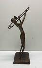 Brutalist Style Paper Mache Wire Frame Trombone Musician Sculpture 19in Tall image number 2