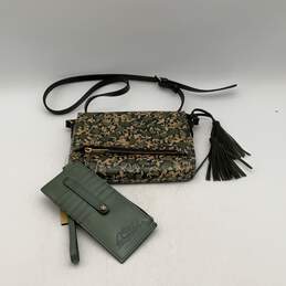 Patricia Nash Womens Green Leather Floral Crossbody Bag Purse W/ Wallet alternative image