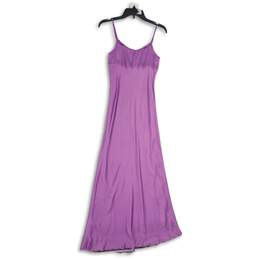 Zara Womens Purple Satin Sleeveless Spaghetti Strap Cocktail Maxi Dress Size XS