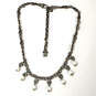 Designer Brighton Silver-Tone Link Chain Pearl Drop Statement Necklace image number 2