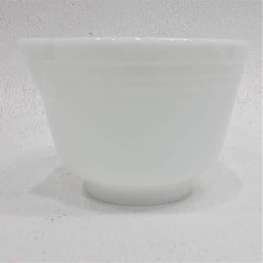 White Milk Glass Mixing Bowl with Pour Spout Vintage