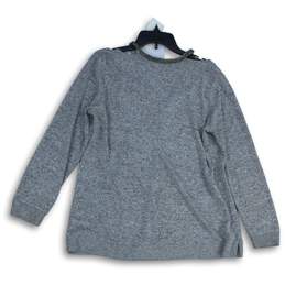 Juicy Couture Womens Gray Rhinestone V-Neck Long Sleeve Pullover Sweater Size L alternative image