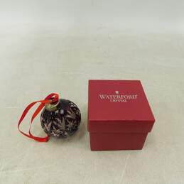 Waterford Crystal Y2K Annual Cased Ball Ornament Amethyst Cobalt IOB