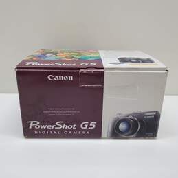 Canon PowerShot G5 5.0MP Digital Camera - Black, Untested For Parts/Repair
