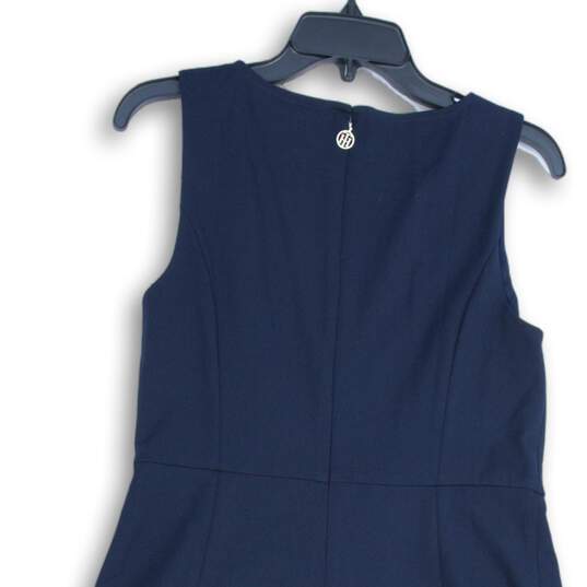 Tommy Hilfiger Womens Navy Blue V-Neck Sleeveless Midi A-Line Dress Size 8 image number 4