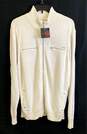 NWT G By Guess Mens White Cotton Knit Zipped Pockets Cardigan Sweater Size XL image number 1