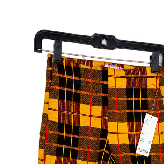 NWT Womens Yellow Orange Plaid Flat Front Pull-On Ankle Pants Size XS image number 4
