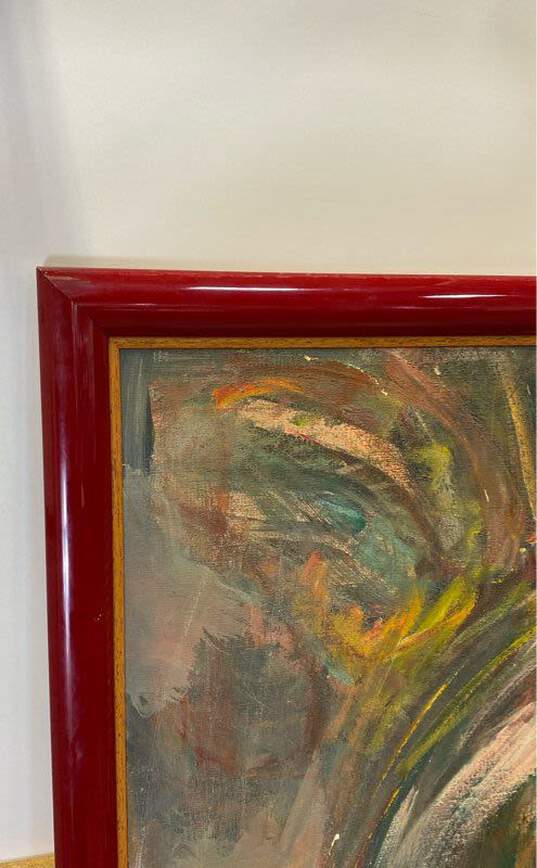 The Thinker Abstract Oil on canvas by J. Striker Martin Signed 1982 Contemporary image number 3