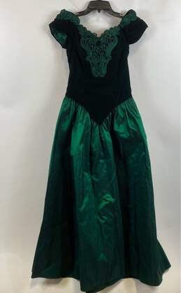 Alfred Angelo Dream Maker Womens Green Short Sleeve Long Maxi Dress Size 11/12