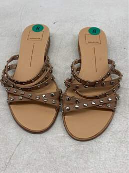 Dolce Vita Pinta Studded Sandals Women's 8 Brown Faux Leather Strappy Slide New