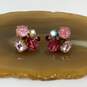 Designer Betsey Johnson Gold Tone Cluster Crystal Fashionable Stud Earrings image number 1