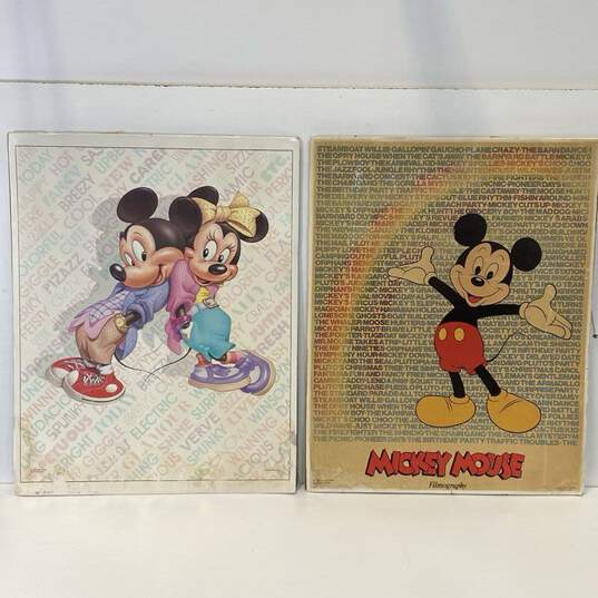 Lot of 2 Posters of Mickey Mouse Filmography & Minnie and Mickey by Disney 1986 image number 1